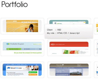 ポートフォリオのポップアップ