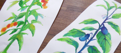 ナスとトマトのイラスト