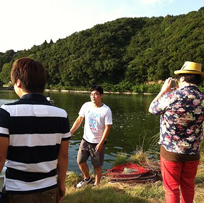 天草えび収穫祭2013：海老が養殖されている池