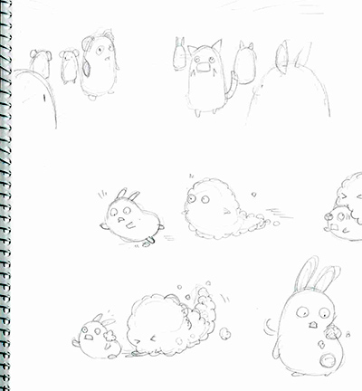 大八耐制作中の様子：各シーンの下書き